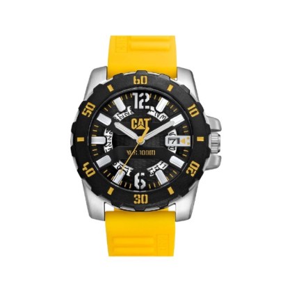Cat Steel Barricade AR-141-27-137 Analog Yellow Silicone Men Watch